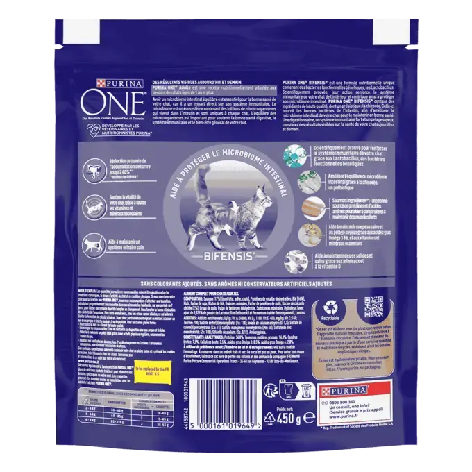 Purina® ONE® - Croquettes pour Chat Adulte au Saumon et aux Céréales