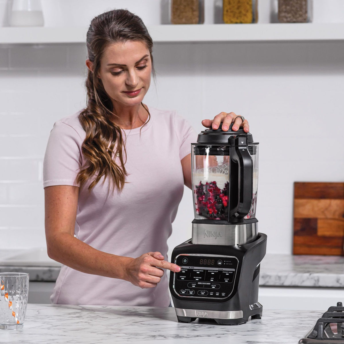 Blender chauffant Ninja Foodi 2-en-1 HB150EU- Bol Verre Thermoresist - 1.7L