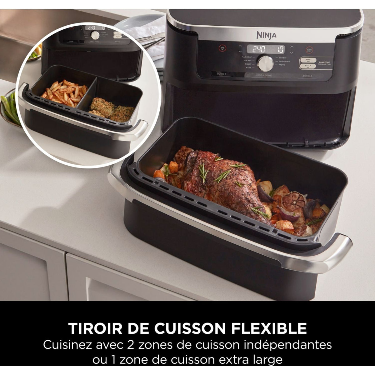 Friteuse sans huile Ninja Foodi FlexDrawer 10,4 L AF500EU – Noir