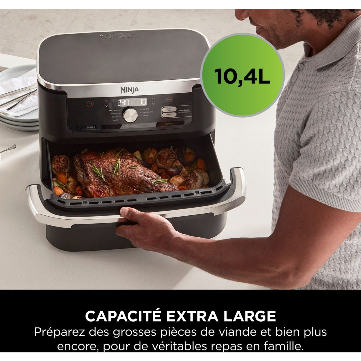 Friteuse sans huile Ninja Foodi FlexDrawer 10,4 L AF500EU – Noir
