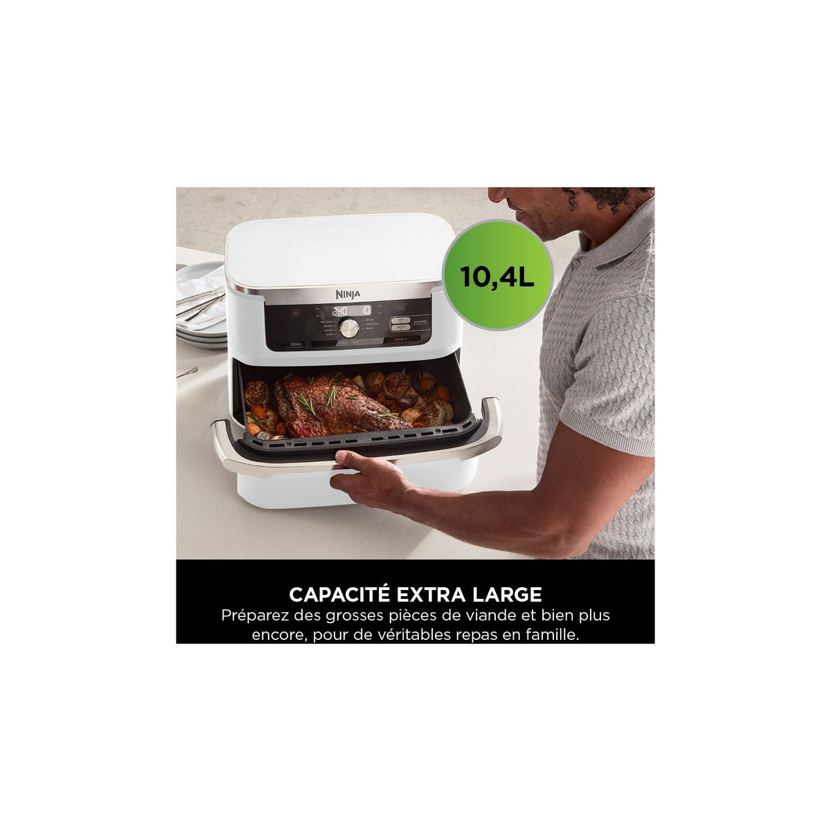 Friteuse sans huile Ninja Foodi FlexDrawer 10,4 L AF500EU – Blanc