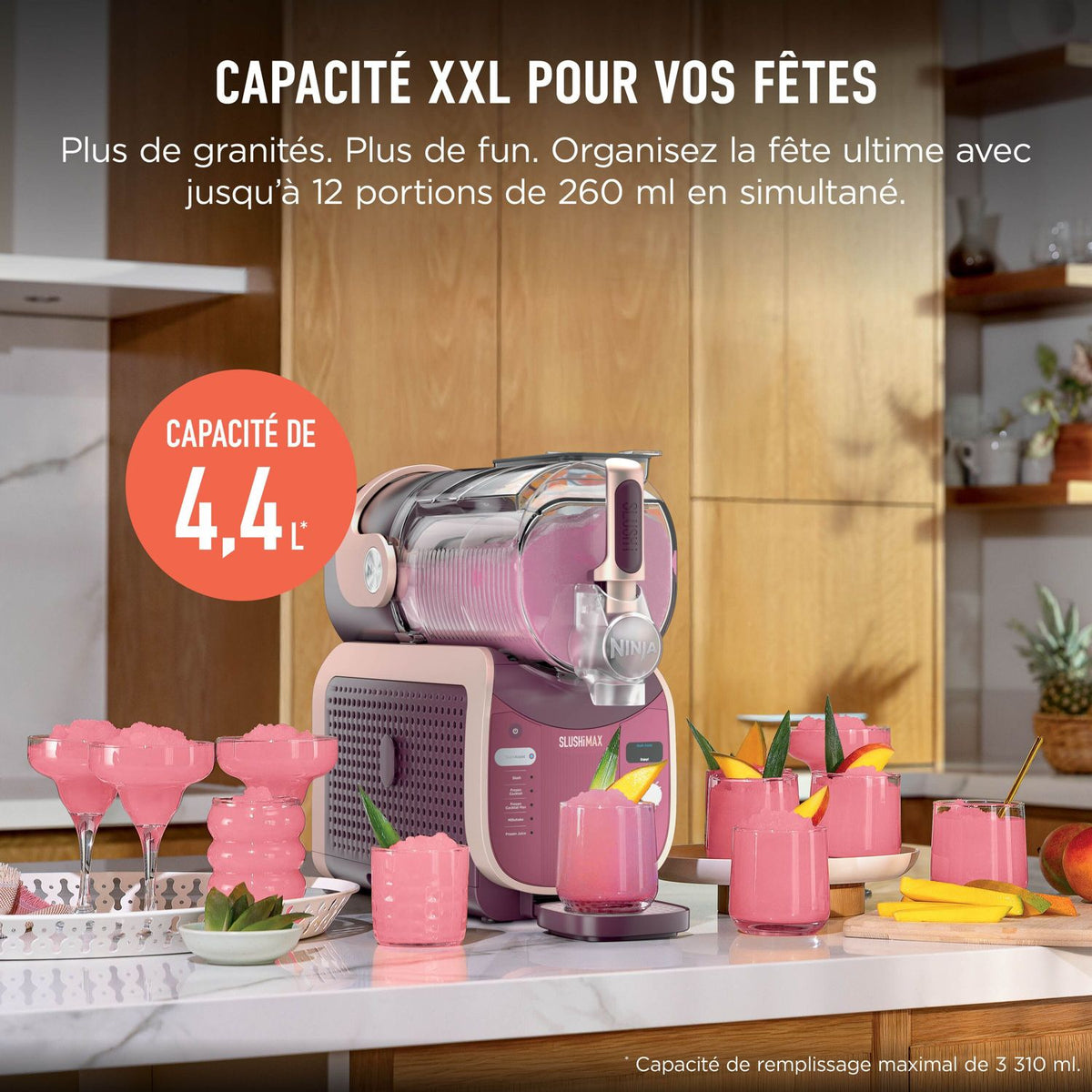 Machine à granita Ninja SLUSHi MAX FS605EU – 4,4 L, 5 programmes – Orange sanguine