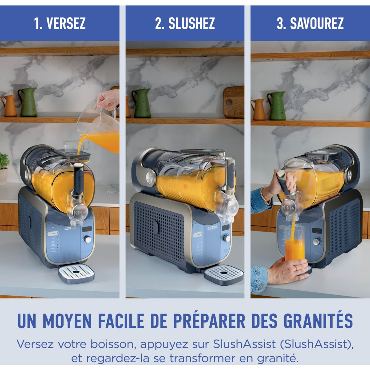 Machine à granita Ninja SLUSHi MAX FS605EU – 4,4 L, 5 programmes – Bleu