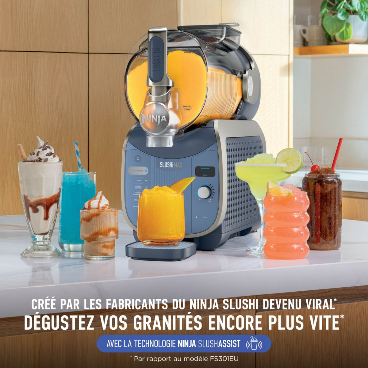Machine à granita Ninja SLUSHi MAX FS605EU – 4,4 L, 5 programmes – Bleu