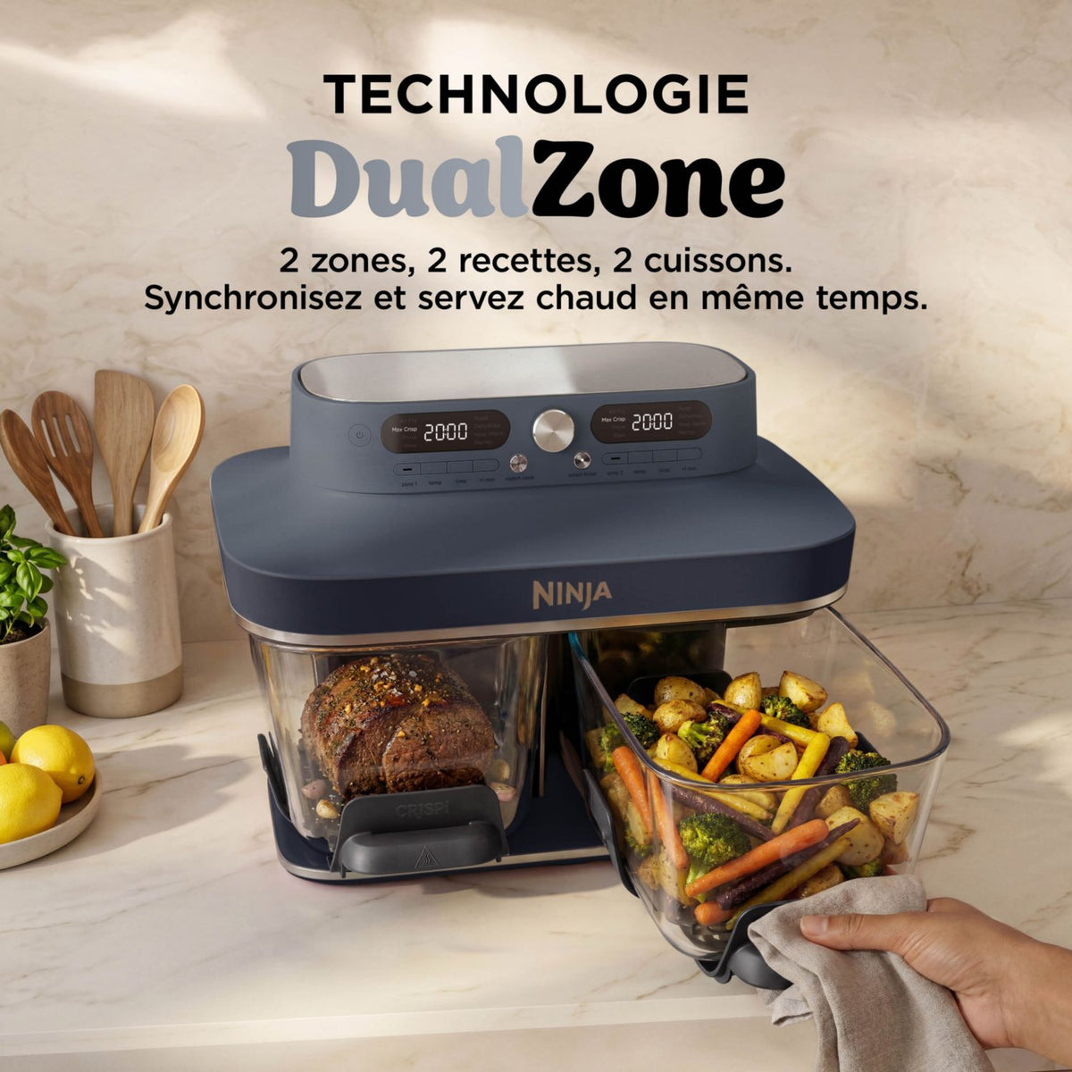 Friteuse sans huile Ninja CRISPi DualZone 8 fonctions DD102EU – Bleu