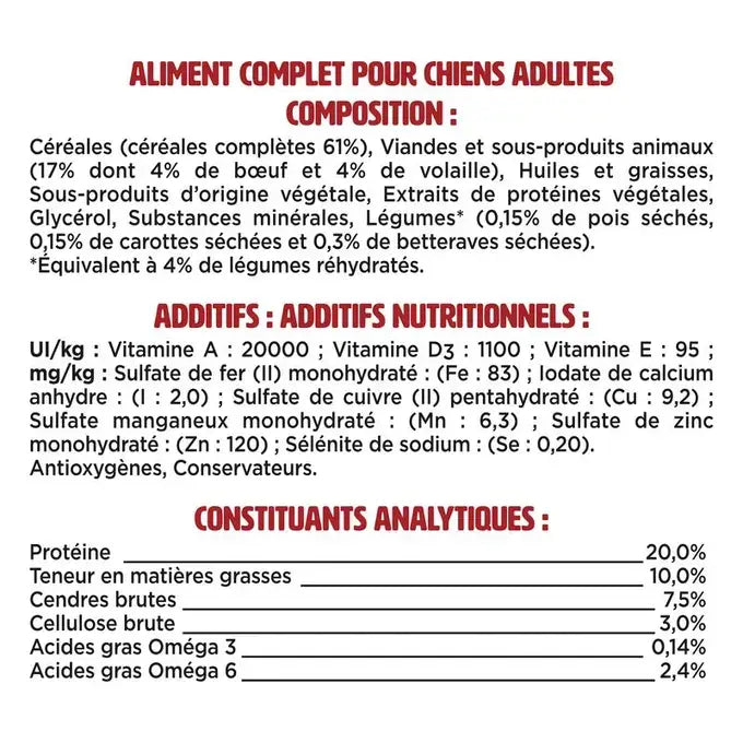 FIDO® CROQ' & TENDRE® Délicieux Duo de Bœuf & Volaille aux Légumes - Croquettes pour Chien