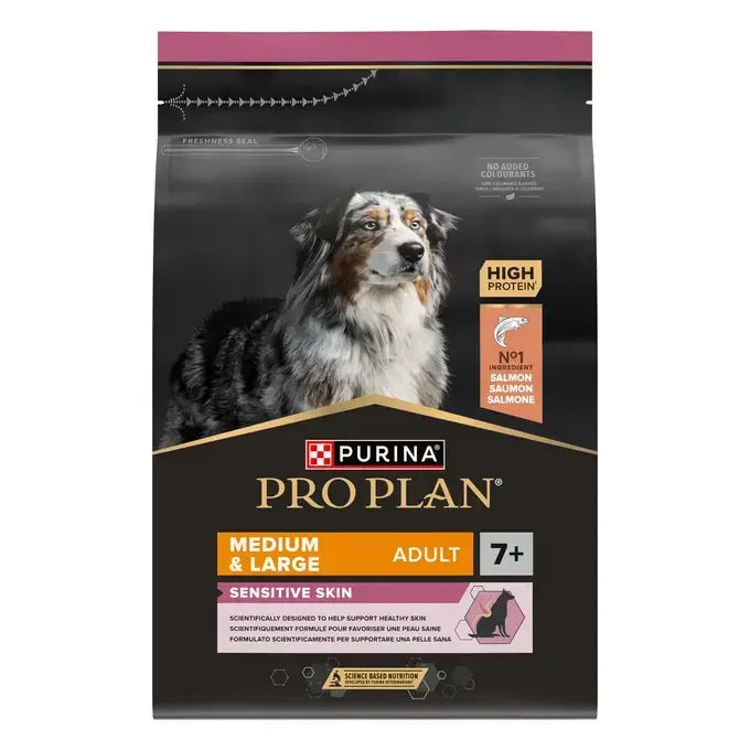 Pro plan® medium & large adult 7+ sensitive skin - rico en salmón