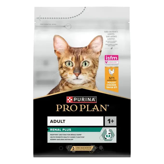Purina® Pro Plan® Adult RENAL PLUS, Riche en Poulet - Croquettes pour Chat aidant au maintien d'une bonne santé rénale