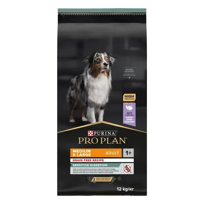 Pro plan®medium & large adult sensitive digestion grain free - riche en dinde