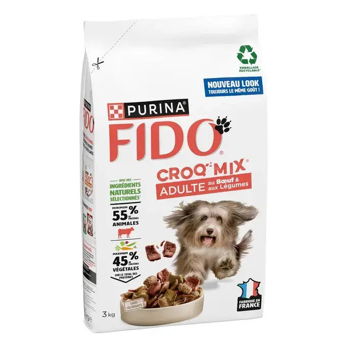 FIDO® CROQ’ MIX® Adulte Au Bœuf & aux Légumes - Croquettes pour Chien