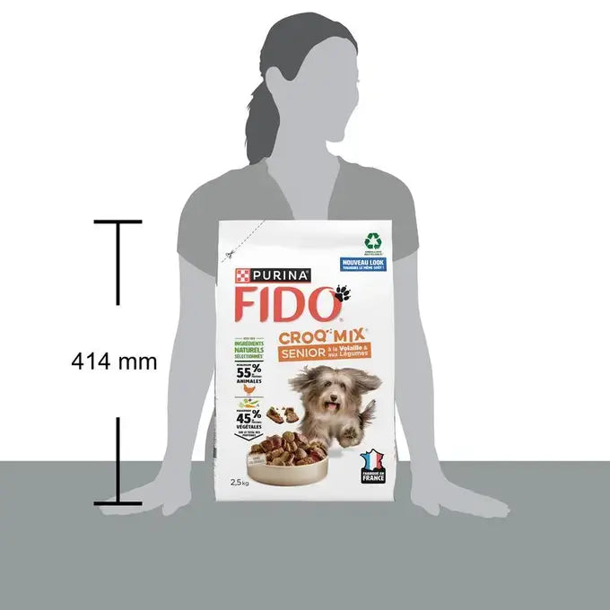 FIDO® CROQ’ MIX® Senior À la Volaille & aux Légumes - Croquettes pour Chien