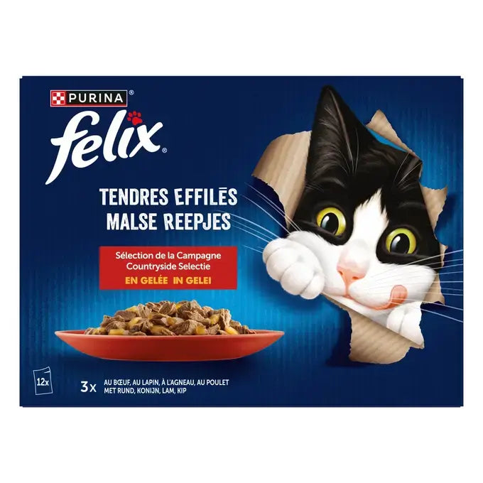 FELIX® - Sachets pour chat Tendres Effilés en Gelée - Sélection Campagne