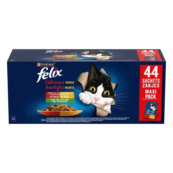 FELIX® - Sachets pour chat Tendres Effilés Délicieux Duos - Sélection Campagne