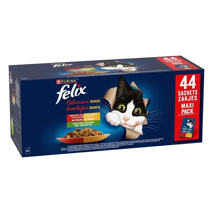 FELIX® - Sachets pour chat Tendres Effilés Délicieux Duos - Sélection Campagne