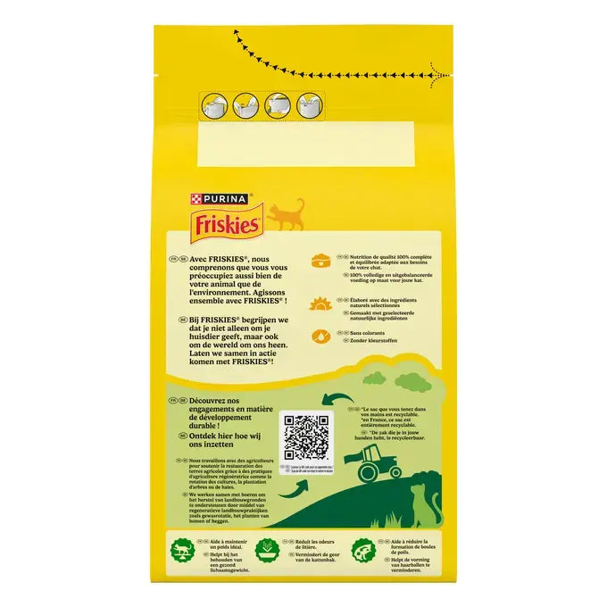 FRISKIES® CHAT D’INTERIEUR - Croquettes avec un délicieux mélange de Poulet et de Dinde avec des Légumes