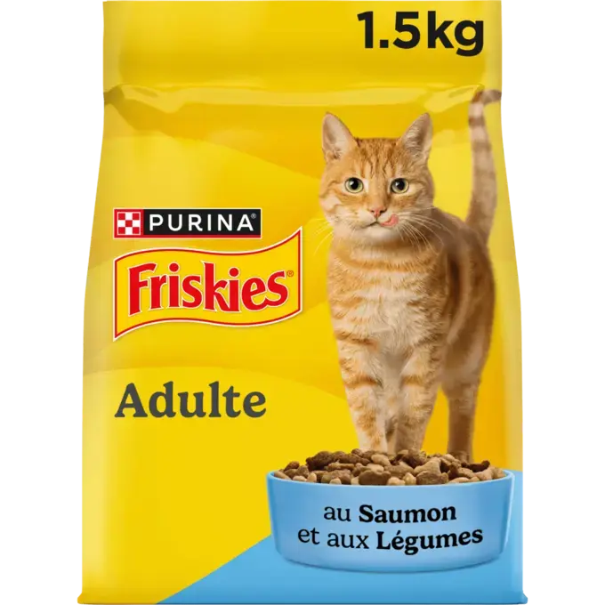 FRISKIES® CHAT ADULTE – Croquettes au Saumon avec des Légumes