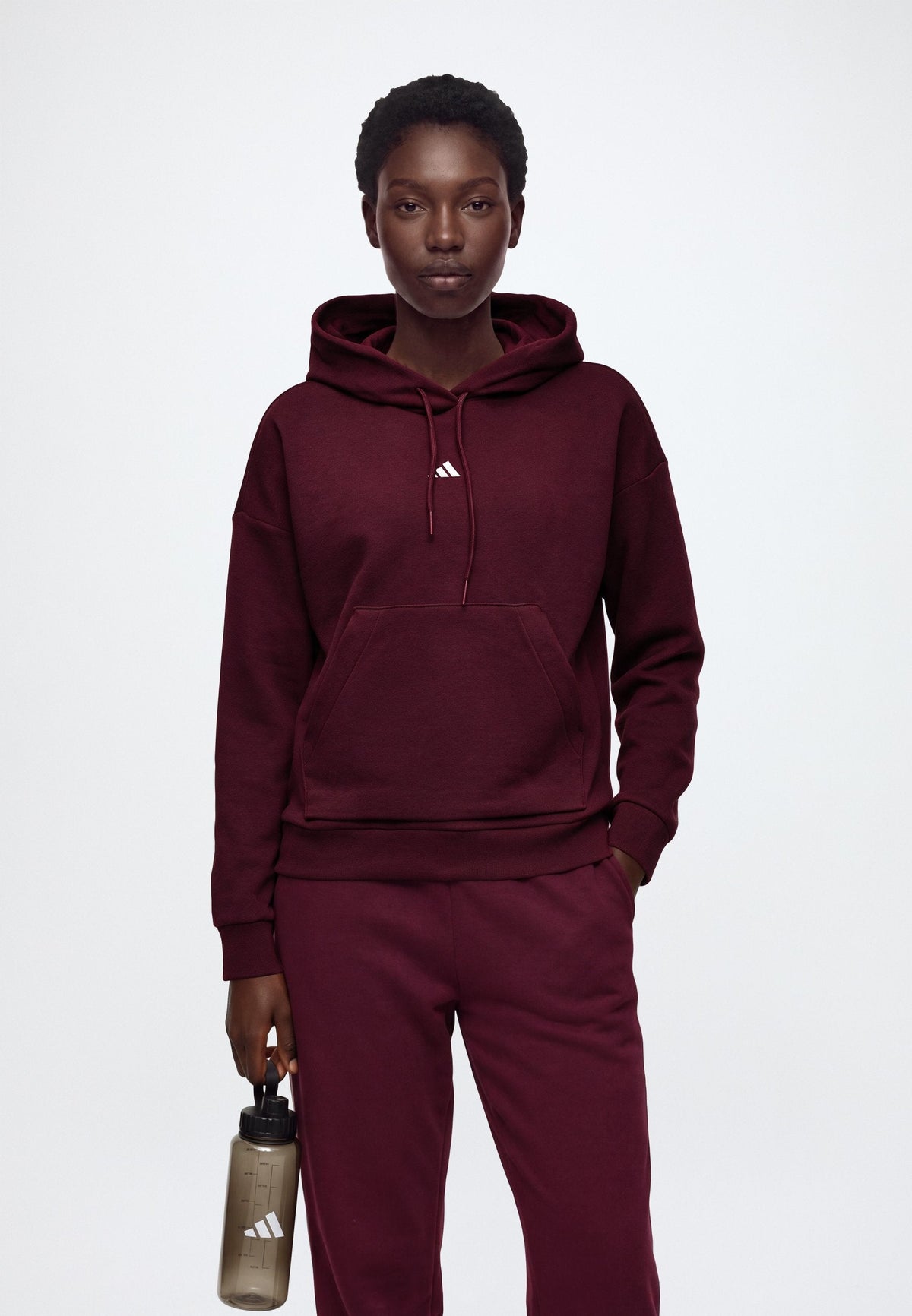 adidas Sportswear Essentials – Sweat à capuche Femme – maroon/white/bordeaux
