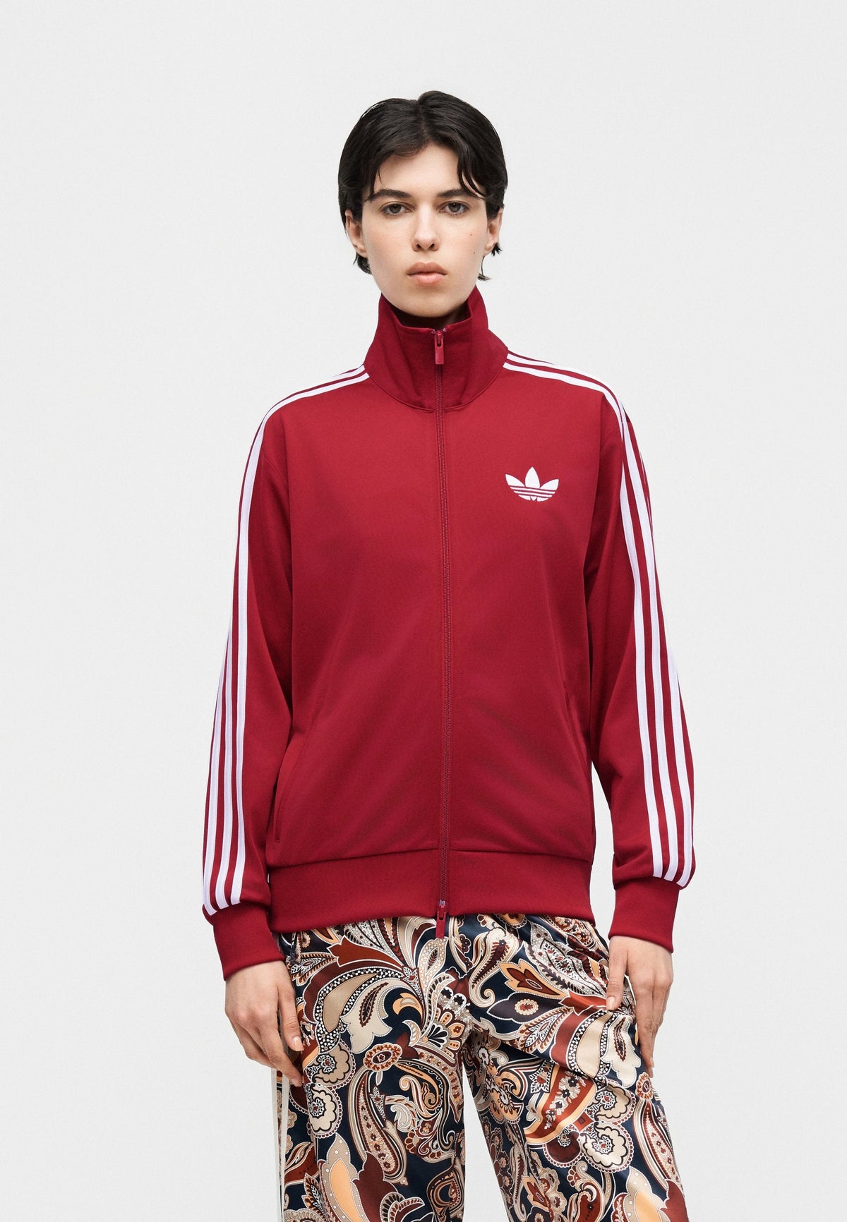 adidas Originals Firebird Track Top Loose – Sweat zippé Femme – team victory red/white/rouge clair