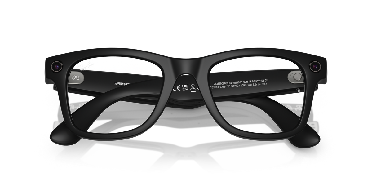 Ray-Ban Meta (Gen 1) Wayfarer - Mat Noir / Incolore/Vert Graphite