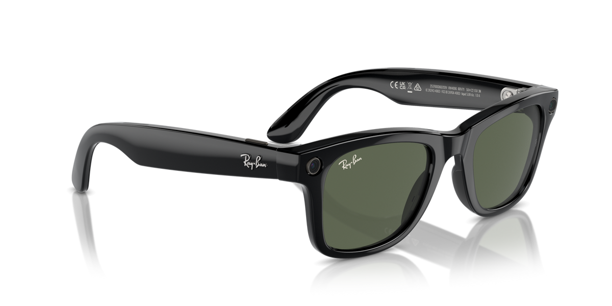 Ray-Ban Meta (Gen 1) Wayfarer - Brillant Noir / Vert G-15