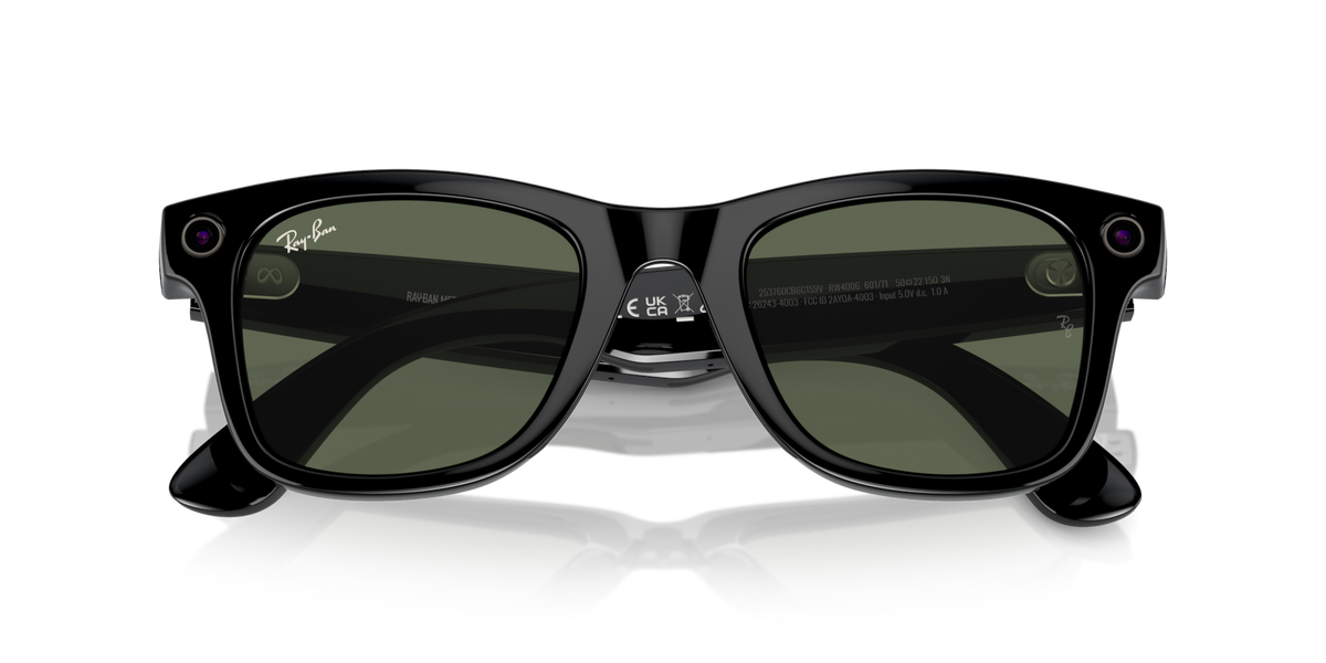 Ray-Ban Meta (Gen 1) Wayfarer - Brillant Noir / Vert G-15