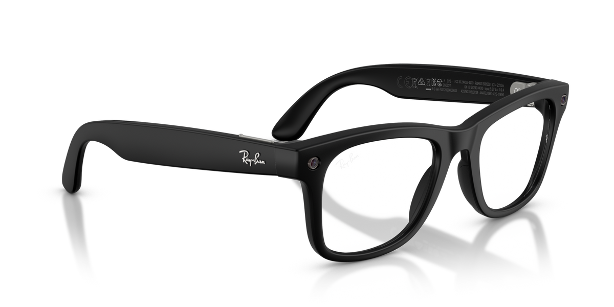 Ray-Ban Meta (Gen 3) Wayfarer - Mat Noir / Filtre lumière bleu-violet transparent