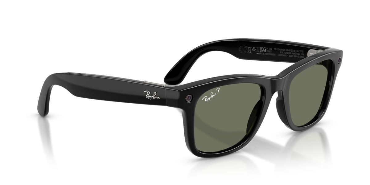 Ray-Ban Meta (Gen 3) Wayfarer - Poli Noir / Vert Polarisé