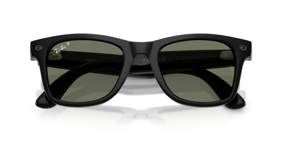 Ray-Ban Meta (Gen 3) Wayfarer - Poli Noir / Vert Polarisé