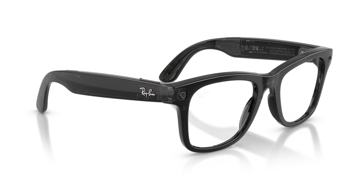 Ray-Ban Meta (Gen 3) Wayfarer - Poli Transparent Noir / Transparent/Aigue-marine