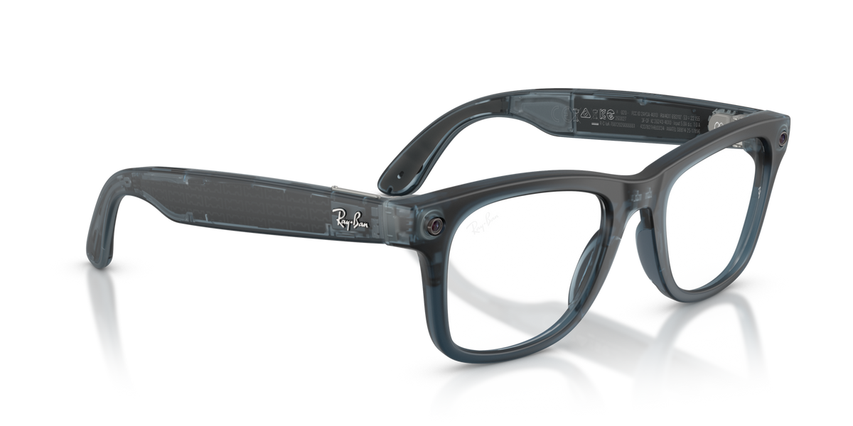 Ray-Ban Meta (Gen 3) Wayfarer - Mat Bleu océan transparent / Transparent/Gris