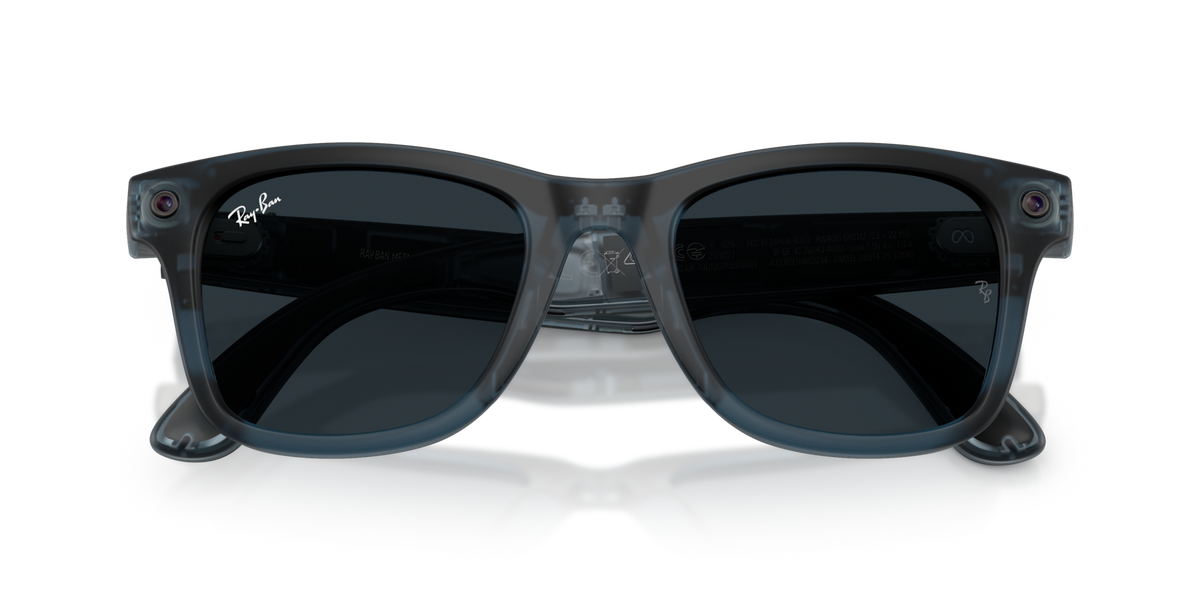 Ray-Ban Meta (Gen 3) Wayfarer - Mat Bleu océan transparent / Transparent/Gris