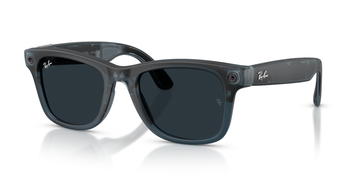 Ray-Ban Meta (Gen 3) Wayfarer - Mat Bleu océan transparent / Transparent/Gris