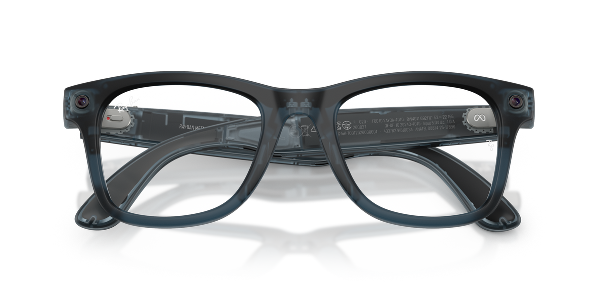 Ray-Ban Meta (Gen 3) Wayfarer - Mat Bleu océan transparent / Transparent/Gris