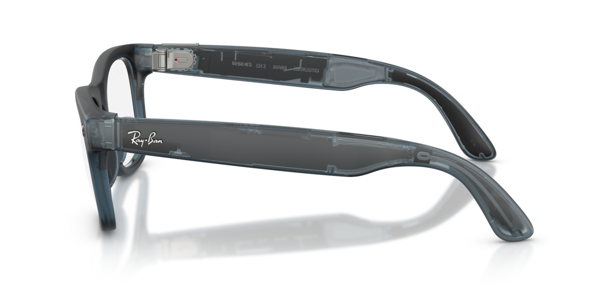 Ray-Ban Meta (Gen 3) Wayfarer - Mat Bleu océan transparent / Transparent/Gris