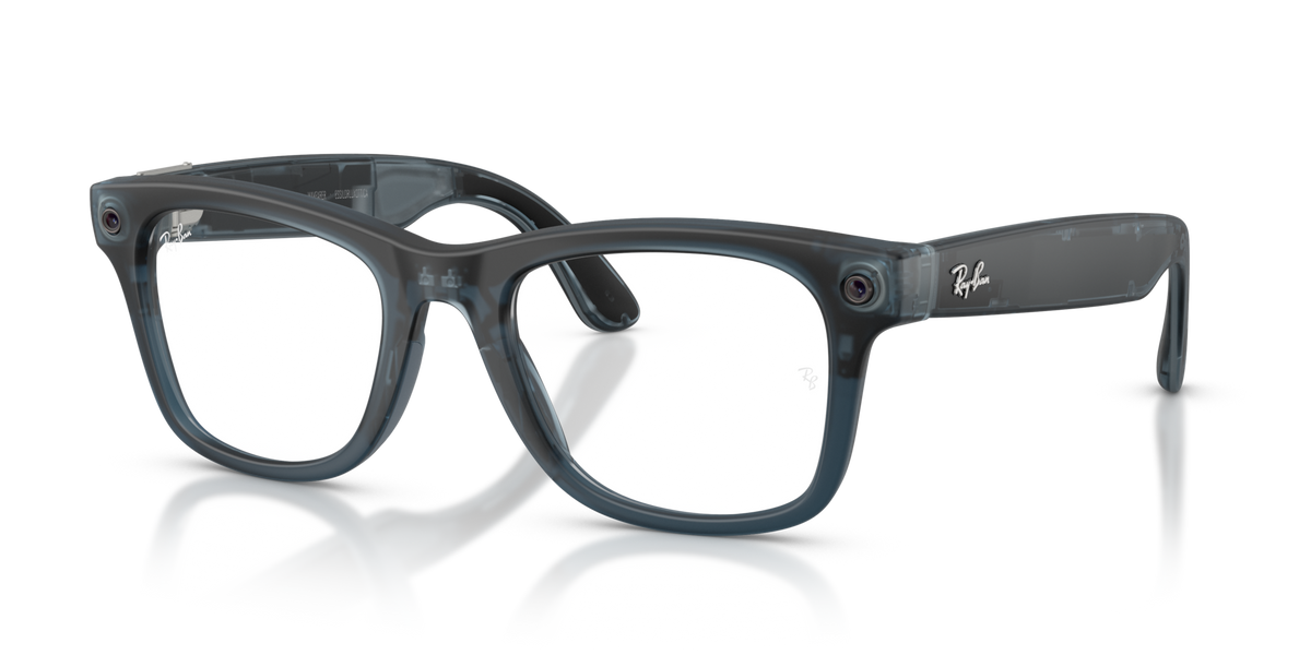 Ray-Ban Meta (Gen 3) Wayfarer - Mat Bleu océan transparent / Transparent/Gris