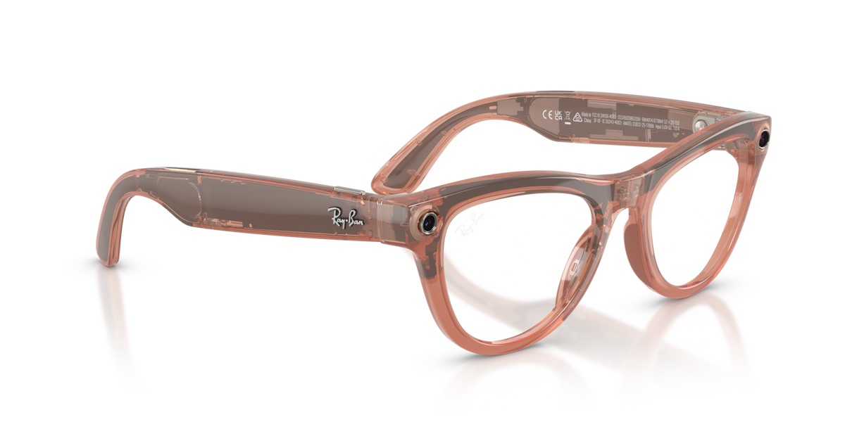 Ray-Ban Meta (Gen 2) Skyler - Brillant Pêche / Incolore/Marron