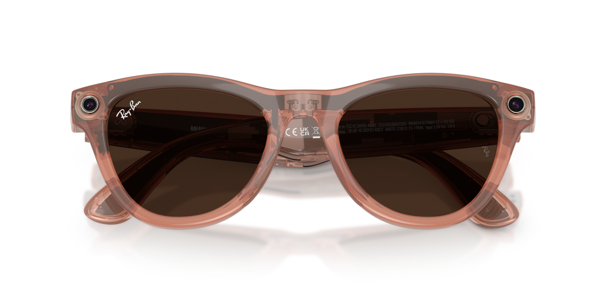 Ray-Ban Meta (Gen 2) Skyler - Brillant Pêche / Incolore/Marron