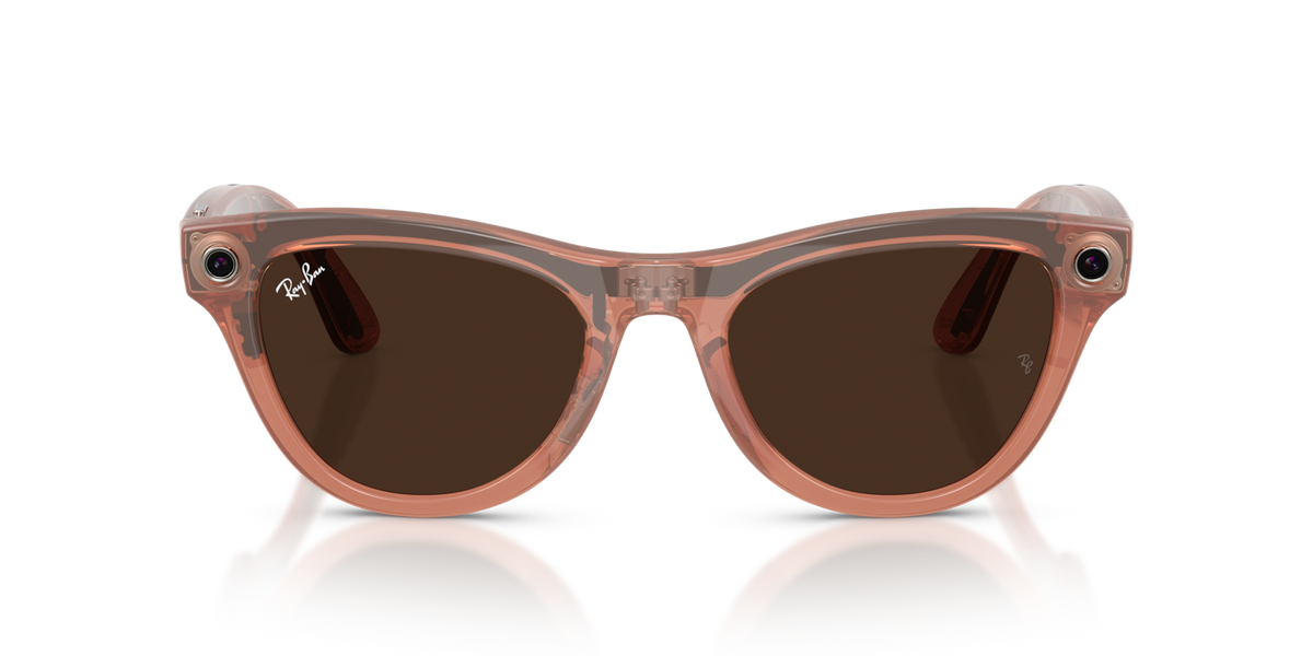 Ray-Ban Meta (Gen 2) Skyler - Brillant Pêche / Incolore/Marron