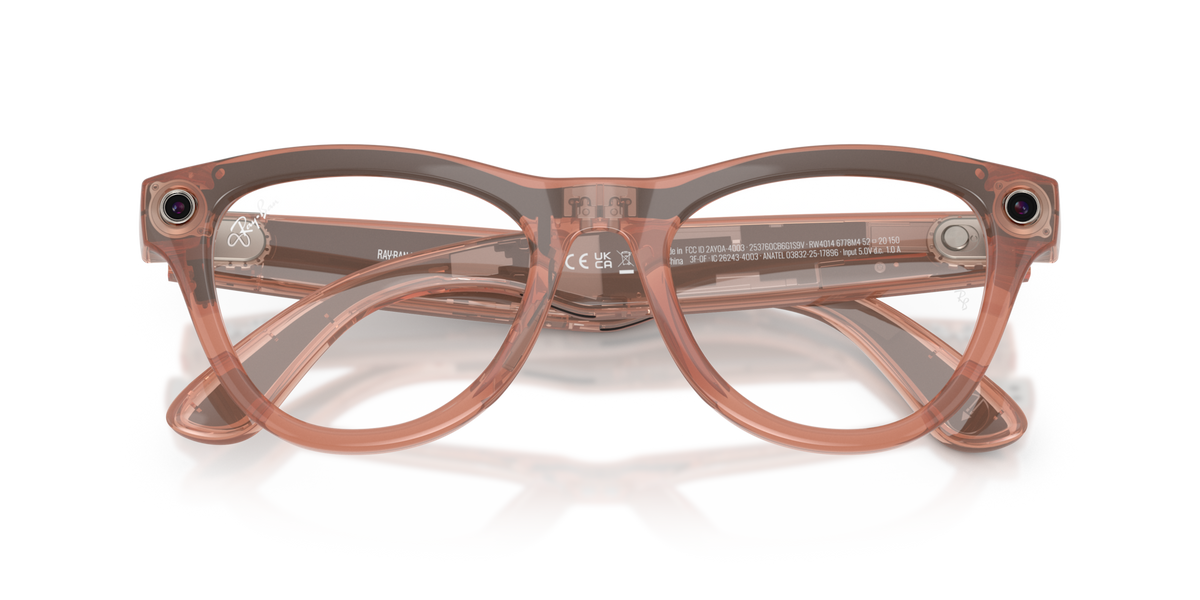 Ray-Ban Meta (Gen 2) Skyler - Brillant Pêche / Incolore/Marron