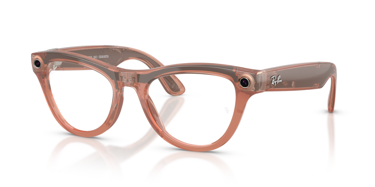 Ray-Ban Meta (Gen 2) Skyler - Brillant Pêche / Incolore/Marron