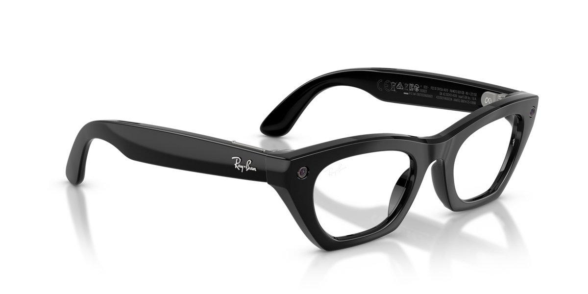 Ray-Ban Meta (Gen 3) Zena - Brillant Noir / Filtre lumière bleu-violet transparent