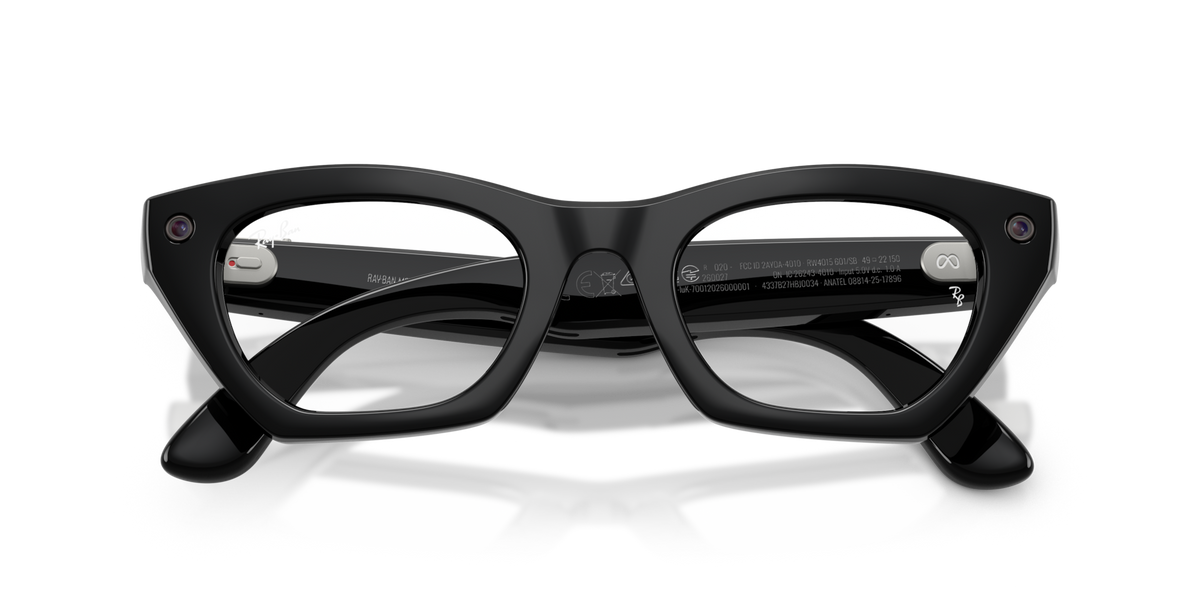 Ray-Ban Meta (Gen 3) Zena - Brillant Noir / Filtre lumière bleu-violet transparent