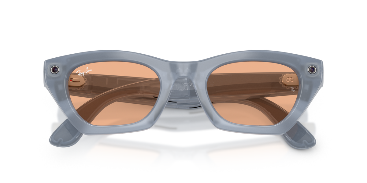 Ray-Ban Meta (Gen 3) Zena - Poli Gris lilas laiteux / Transparent/Cuivre