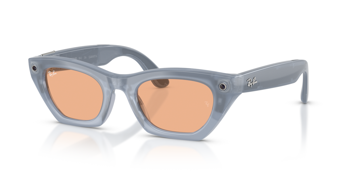 Ray-Ban Meta (Gen 3) Zena - Poli Gris lilas laiteux / Transparent/Cuivre