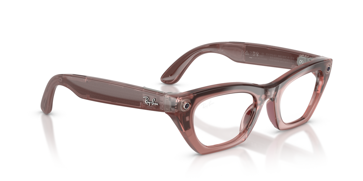 Ray-Ban Meta (Gen 3) Zena - Poli Rose blush laiteux / Transparent/Gris