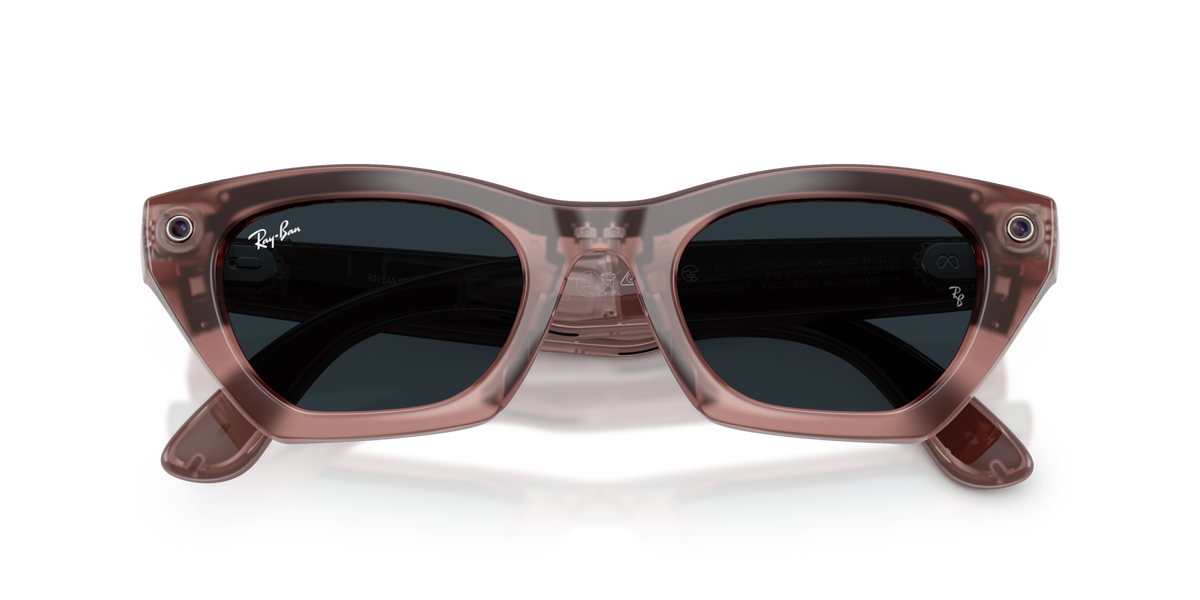 Ray-Ban Meta (Gen 3) Zena - Poli Rose blush laiteux / Transparent/Gris