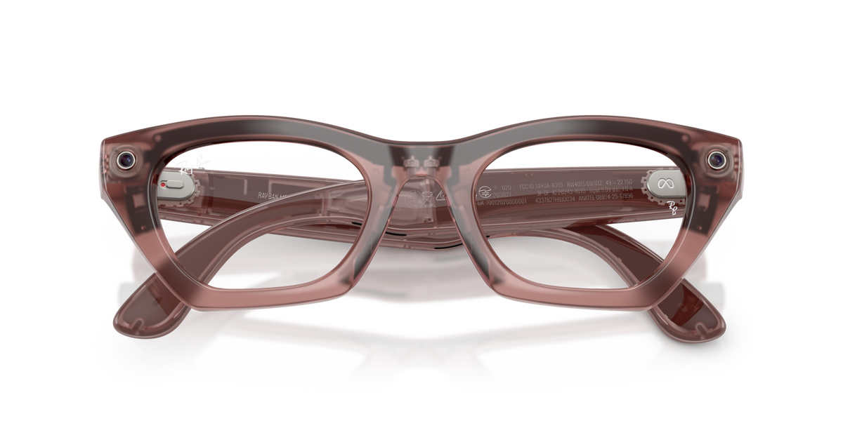 Ray-Ban Meta (Gen 3) Zena - Poli Rose blush laiteux / Transparent/Gris