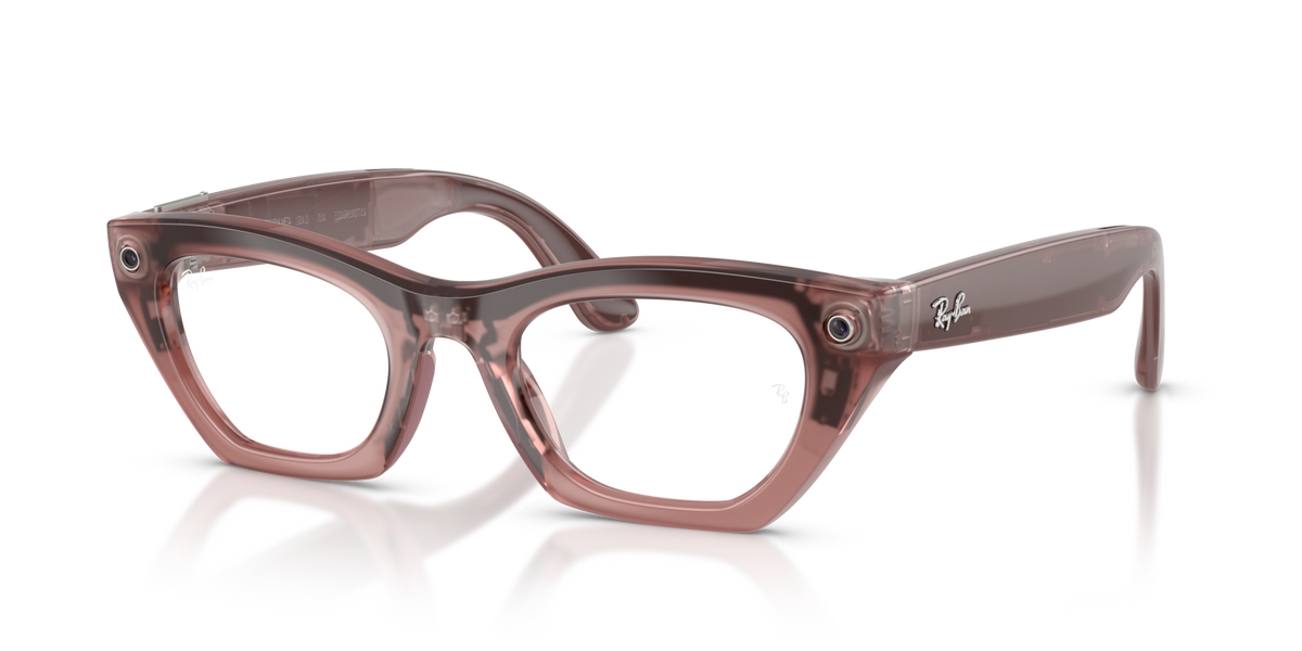 Ray-Ban Meta (Gen 3) Zena - Poli Rose blush laiteux / Transparent/Gris