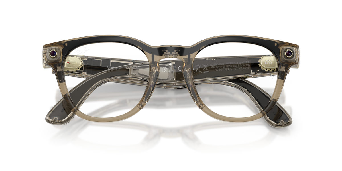 Ray-Ban Meta (Gen 2) Scriber Optics - Brillant Beige pierre transparent / Verres de Démonstration