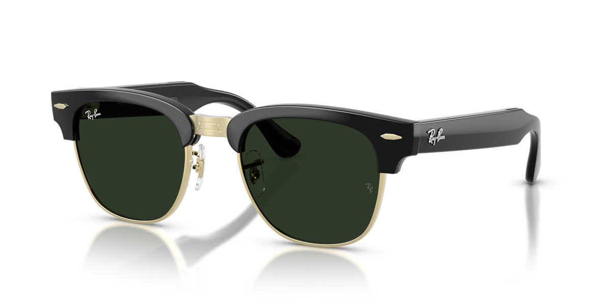 Ray-Ban Meta Audio Clubmaster - Brillant Noir / Transparent/Vert Graphite